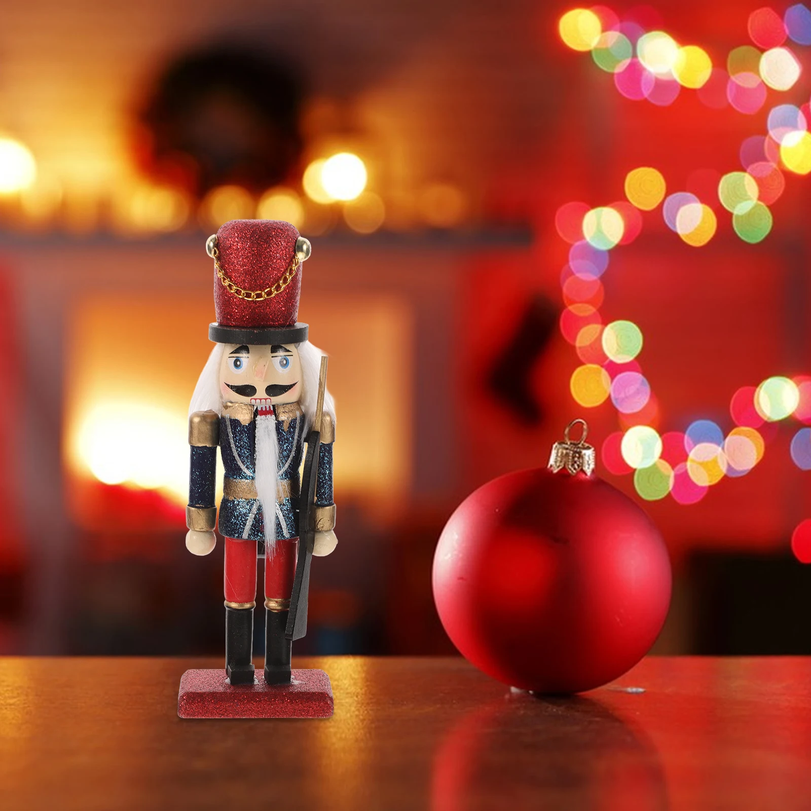 

Wooden Nutcracker Soldier 12Cm Christmas Table Decor Festive Holiday Display Desktop Decoration Xmas Party Home Decor