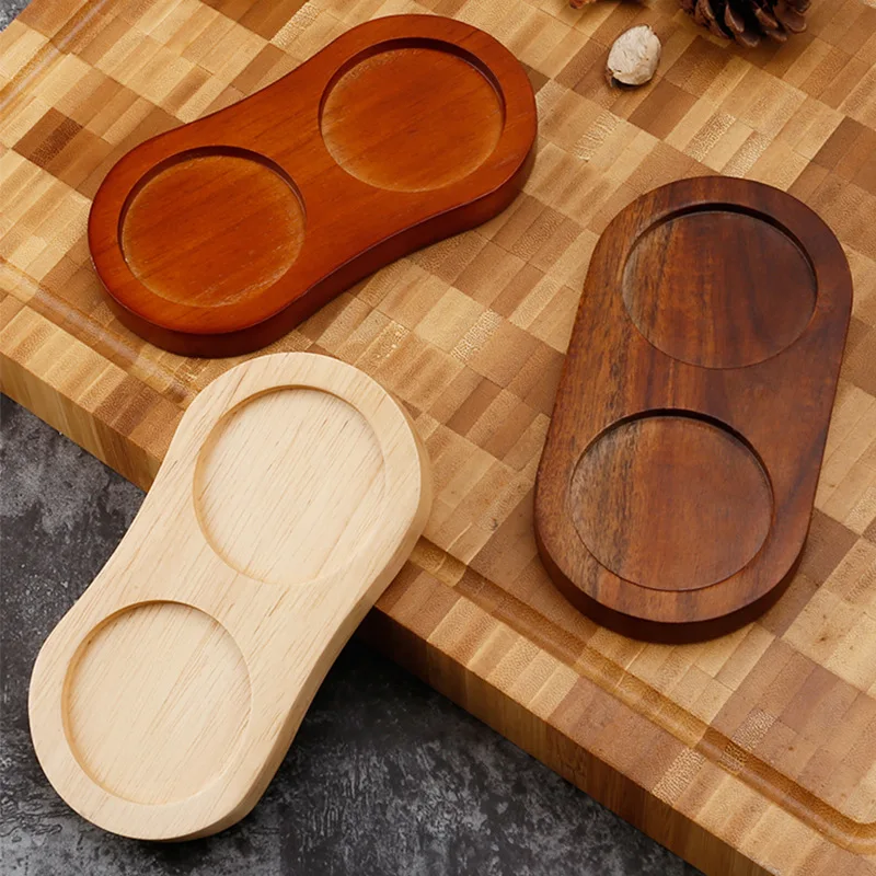 Pepper Mill Tray for Salt and Pepper Seasoning Bottle Solid Wooden Fruit Plate Kitchen Organizer Storage Home Decoration Trays