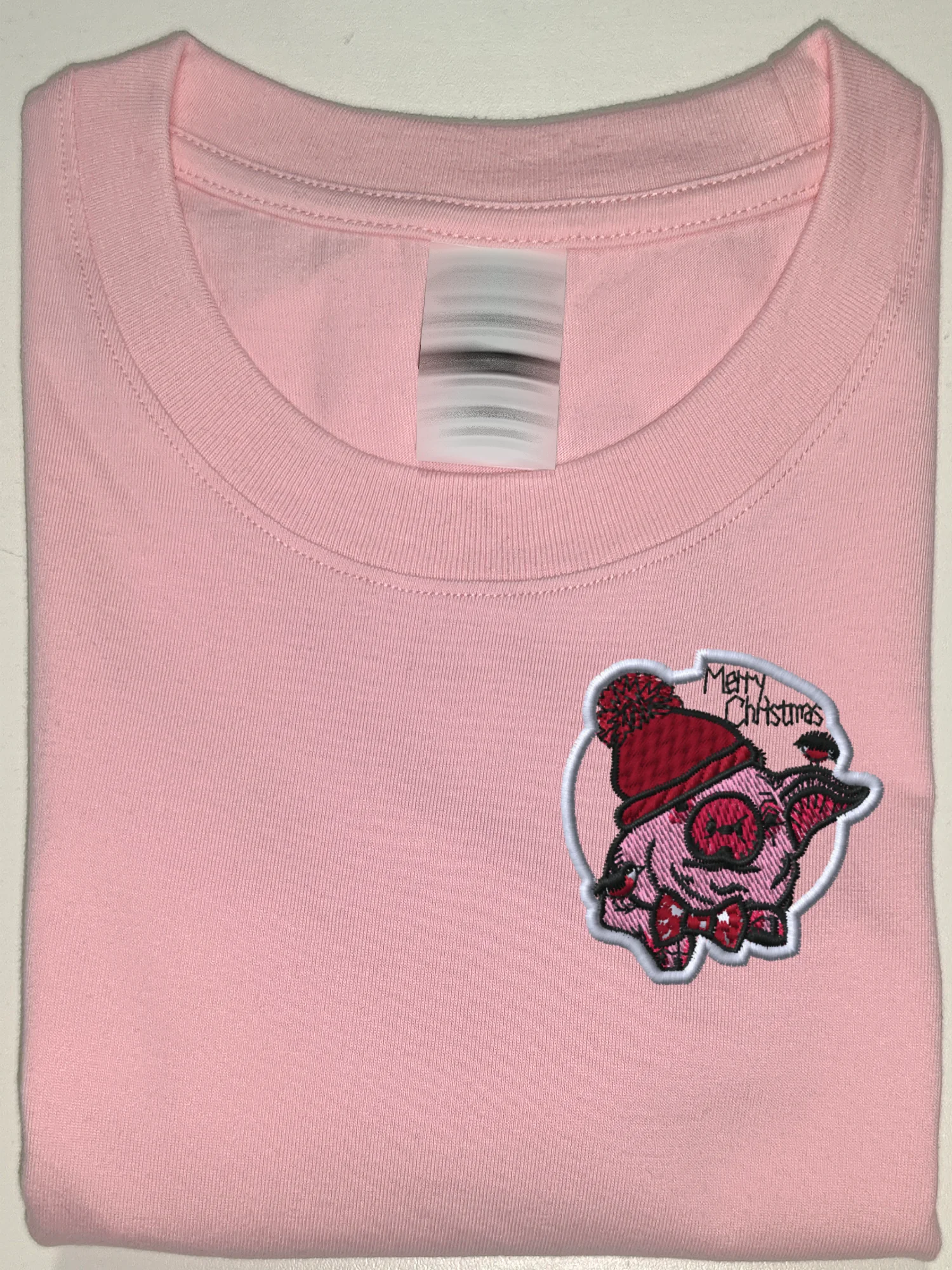 

Рождественская свинья Kawaii, новые футболки с вышивкой, футболки с вышивкой, рубашки, футболка с рисунком, женская и мужская одежда, День влюбленных