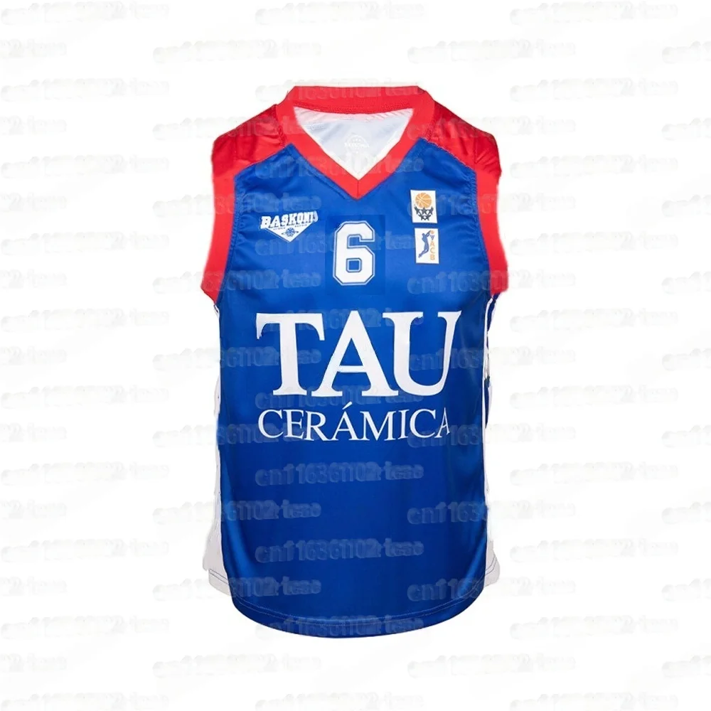 Baskonia SCOLA Retro Classic TAU 2026-27 Neues Basketball-Trikot Tanktop 25 A Ñ Os 1 ª 3D-gedrucktes ACB Spanisches Fan-Familien-Top – Detail 4