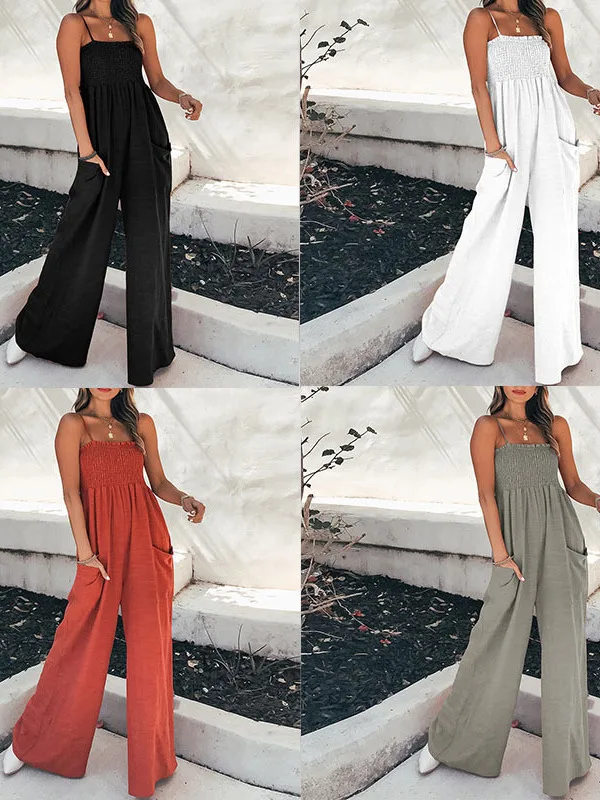 

Casual Commute Pure Color Women's Top Spring New Arrival High Waist Long Pants Diamond Embellished Cotton Blend Fashion