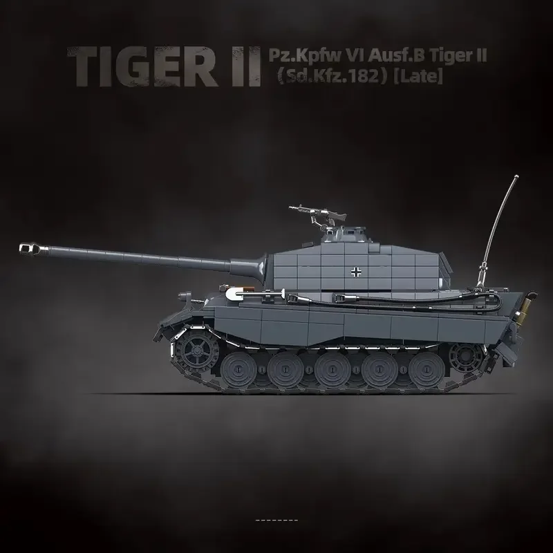 Le char lourd King Tiger Sd.Kfz. Blocs de construction de la seconde guerre mondiale, tigre noir, voiture blindée sur chenilles, modèle de jouet pour garçon, 182 100301