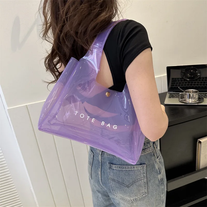 New Fashion PVC Jelly Large Capacity Shoulder Bag for Women