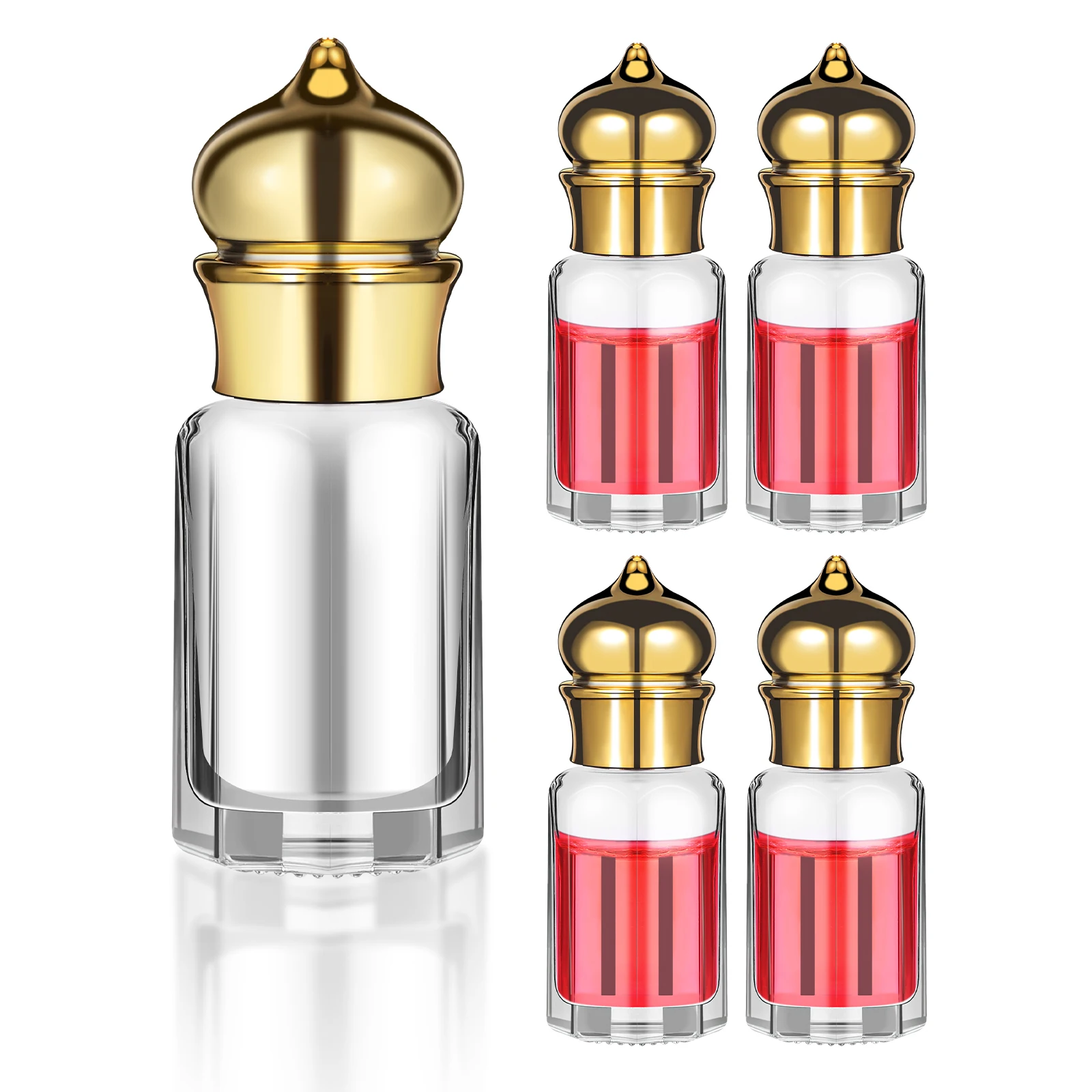 6Pcs Essential Oil Roll on Bottle Glass Refillable Small Perfume Container for Aromatherapy Travel Portable Liquid Storage