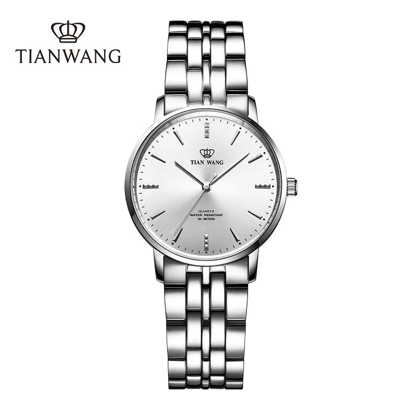 TIAN WANG Women\'s Watch Simple Business Quartz Wristwatches Lady Steel Band Watches Canghai Series Silver Clock For Student Gift