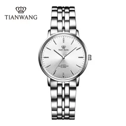 TIAN WANG Women's Watch Simple Business Quartz Wristwatches Lady Steel Band Watches Canghai Series Silver Clock For Student Gift