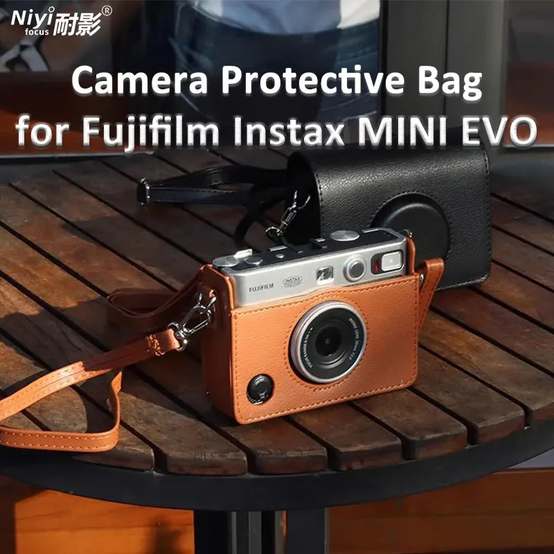 حقيبة كاميرا لـ Fujifilm Instax MINI EVO حماية الكاميرا حقيبة تخزين الكاميرا الحقيبة حامي بولي Leather الجلود دائم موضة المناسب