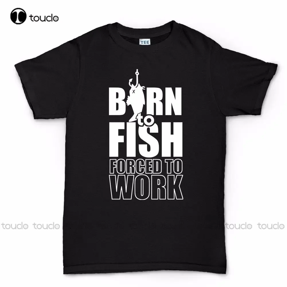 

Новейшая модная мужская забавная футболка Born To Fish-хипстерские футболки с круглым вырезом Fisher на заказ для взрослых и подростков, унисекс