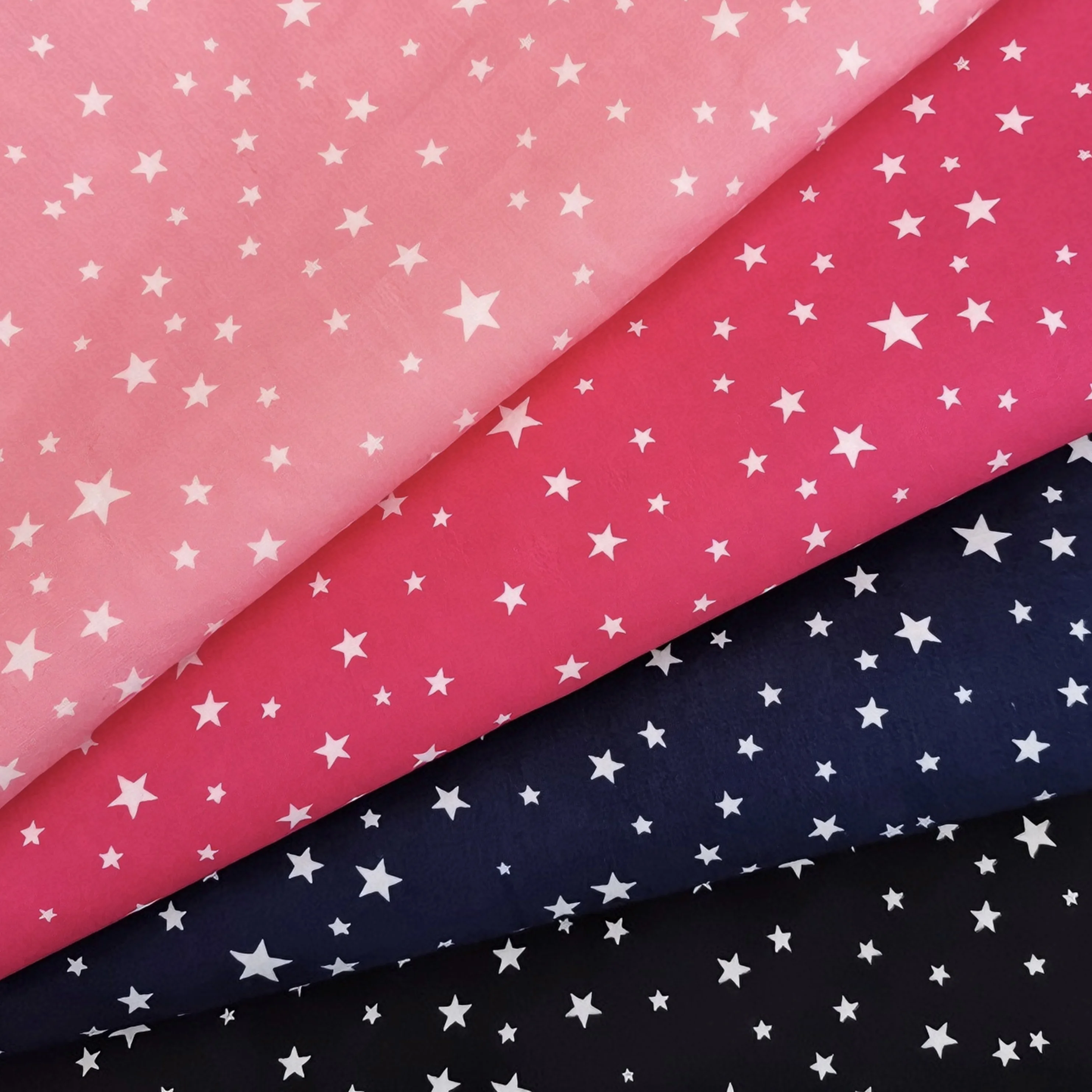 

Pink Red Navy Black Star Pattern 100% Cotton Fabric by Meter Kids Clothing Sewing Material for Baby Dress DIY Crafts Party Decor