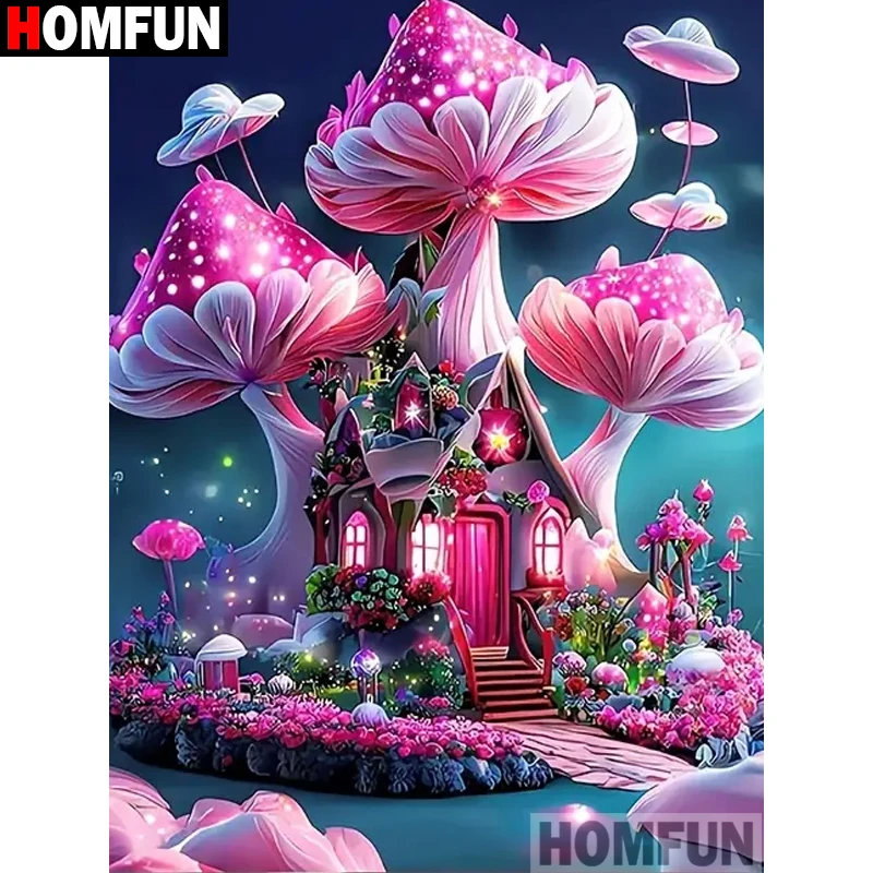 

HOMFUN полная алмазная живопись "пейзаж дом дерево" смола дрель вышивка 5D Diy алмазная живопись ручная работа вышивка крестиком подарок