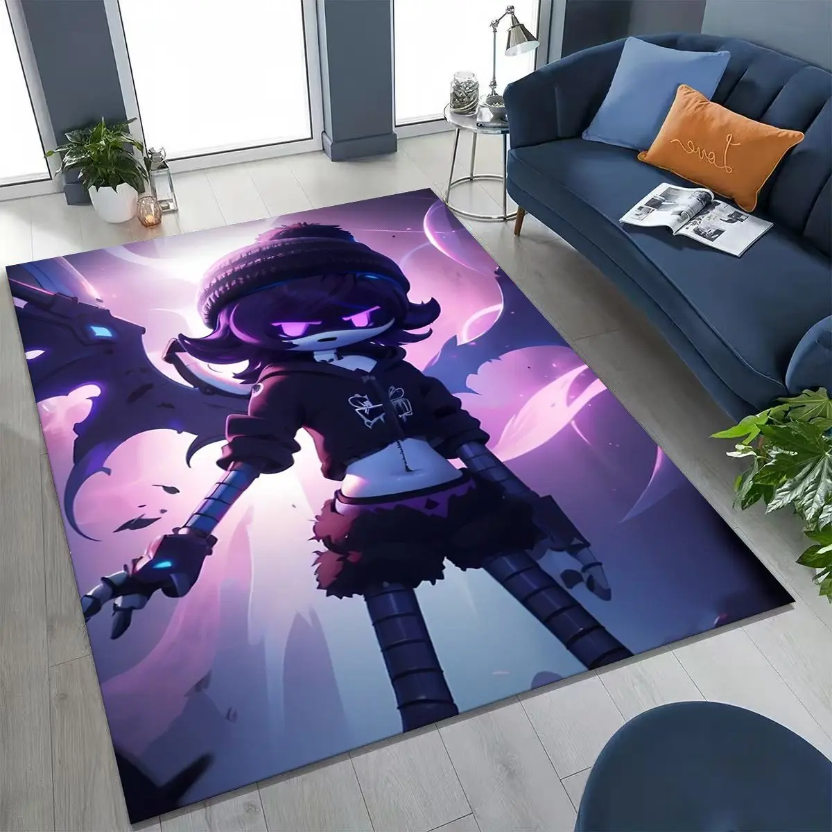 الكرتون القتل الطائرات بدون طيار Uzi روبوت الفن البساط لغرفة النوم غرفة المعيشة أريكة المنزل ممسحة ديكور ، كبير أطفال اللعب سجادة أرضية غير قابلة للانزلاق