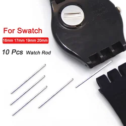 10pcs Strap Link Pins for Swatch 16mm 17mm 19mm 20mm Watchband Silicone Pins Stainless Steel Bars Metal Tool Watches Accessories