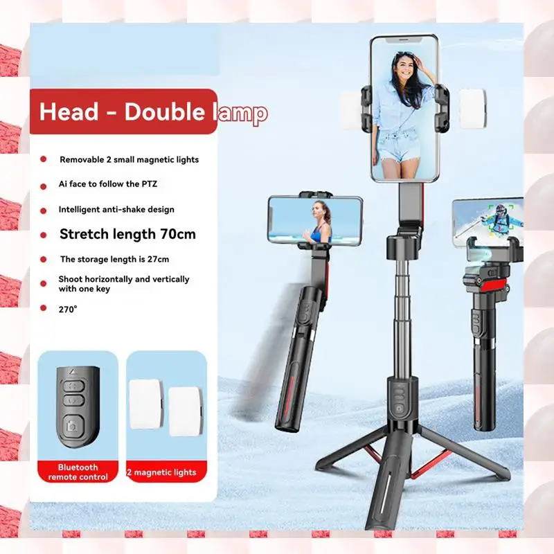 

ABGN Auto Face Tracking Tripod 360 Rotation 360 Auto Rotation Follow Gimbal Stabilizer Selfie Stick Phone Stand