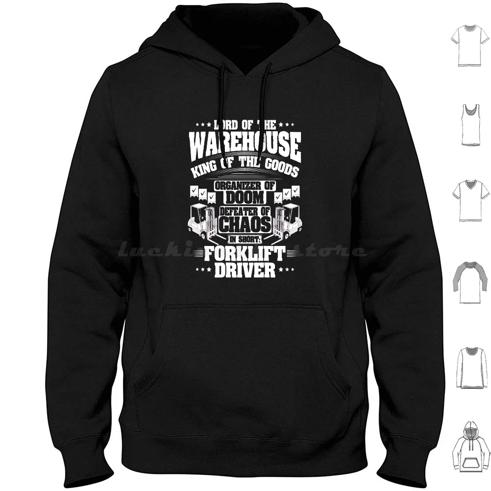 Forklift-Funny Forklift Driver Design Hoodies Long Sleeve Bulldozer Loader Logistician Storage Packaging Warehouse