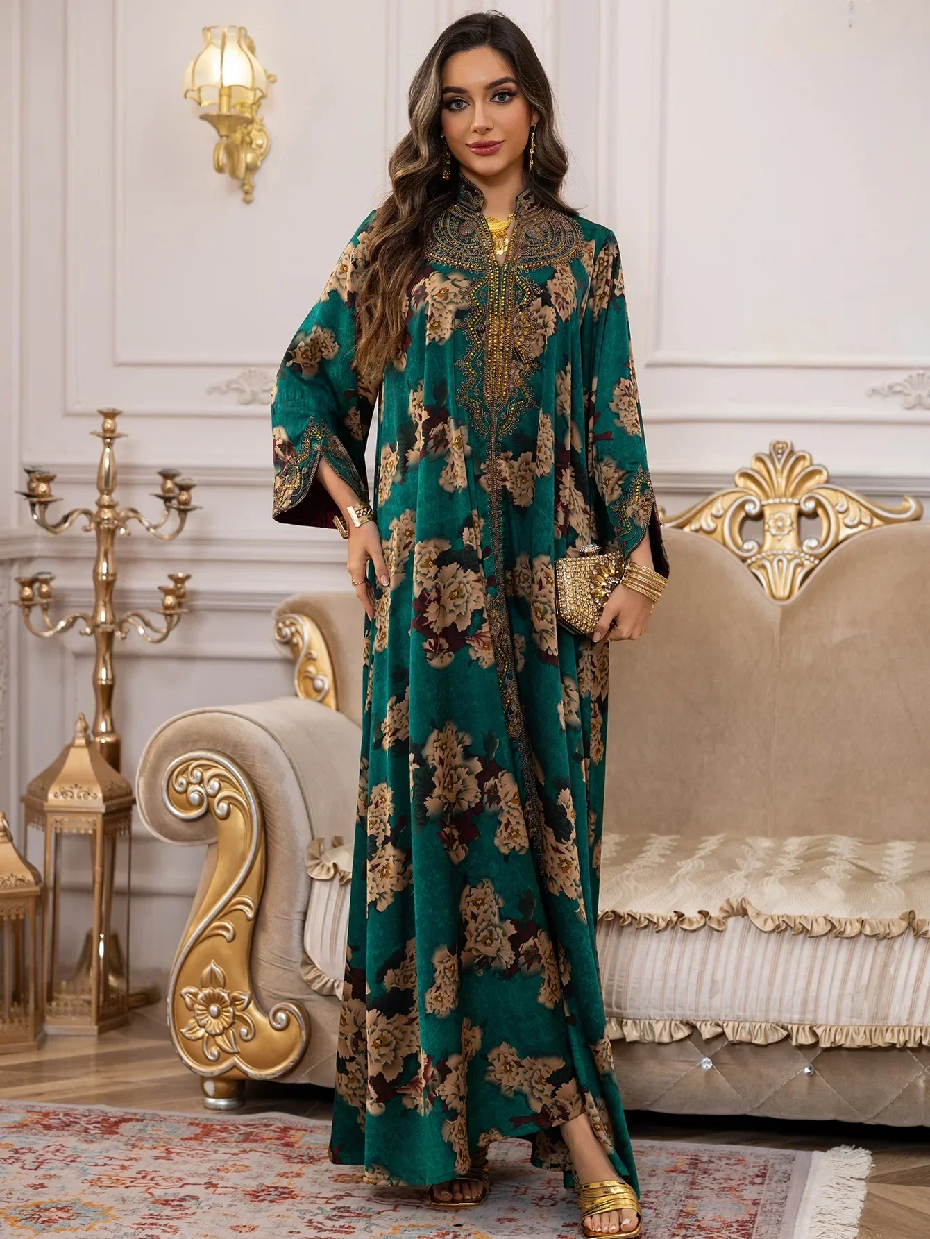 

Ид женское платье Абая мусульманский атлас с бриллиантами Джалабия цветок Рамадан Vestidos Largos вечерние платья арабский длинный халат Марокко Дубай