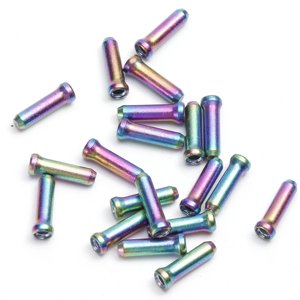 

20pcs Crimps Tail Cap Aluminum Alloy Color Brake Shifter Inner Cable Tips Replacement Cycling Equipment Accessories