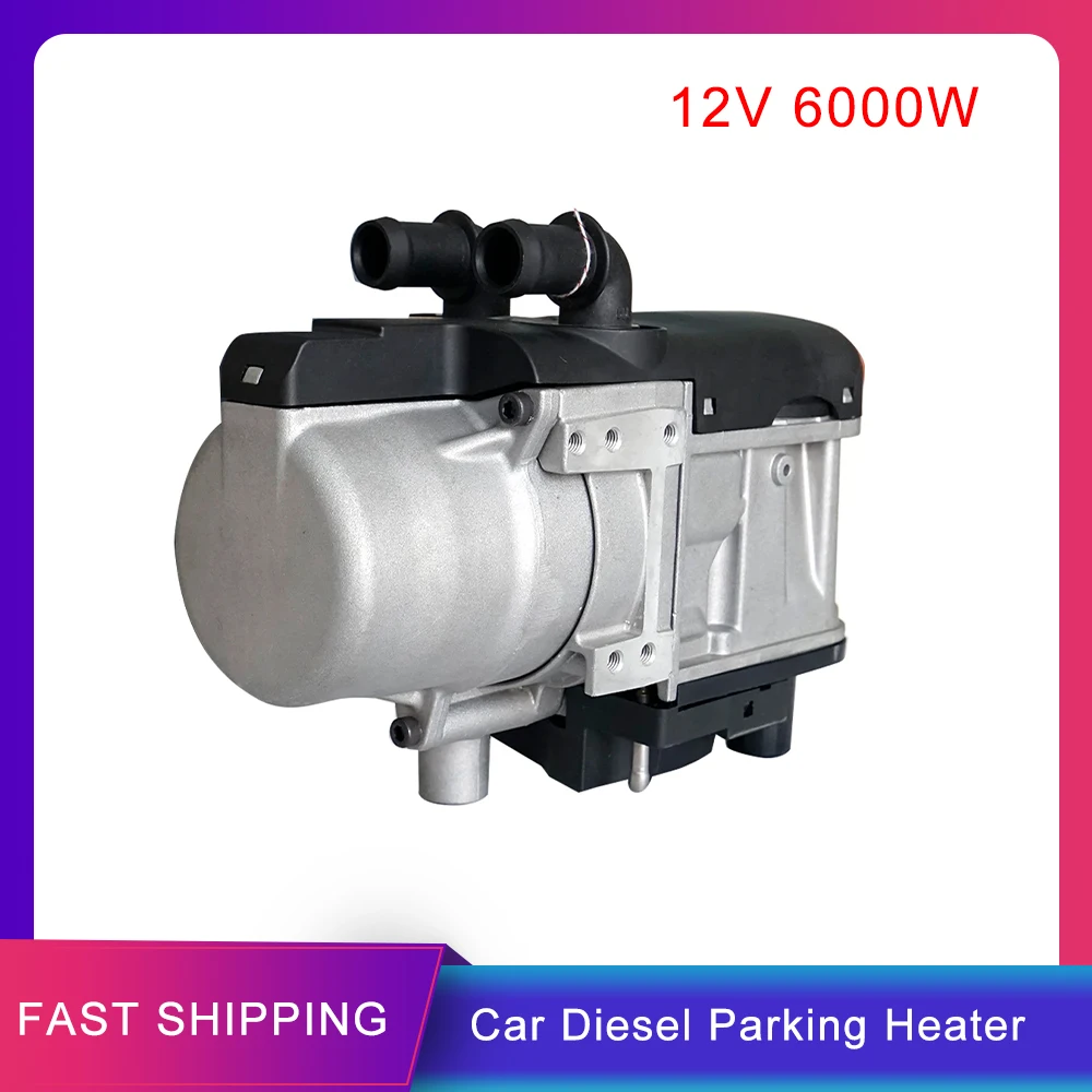 12V 6KW Diesel Parking Heater LCD Switch Gasoline Fuel Liquid Preheater For Trucks Van Car Silencer With Water Pump