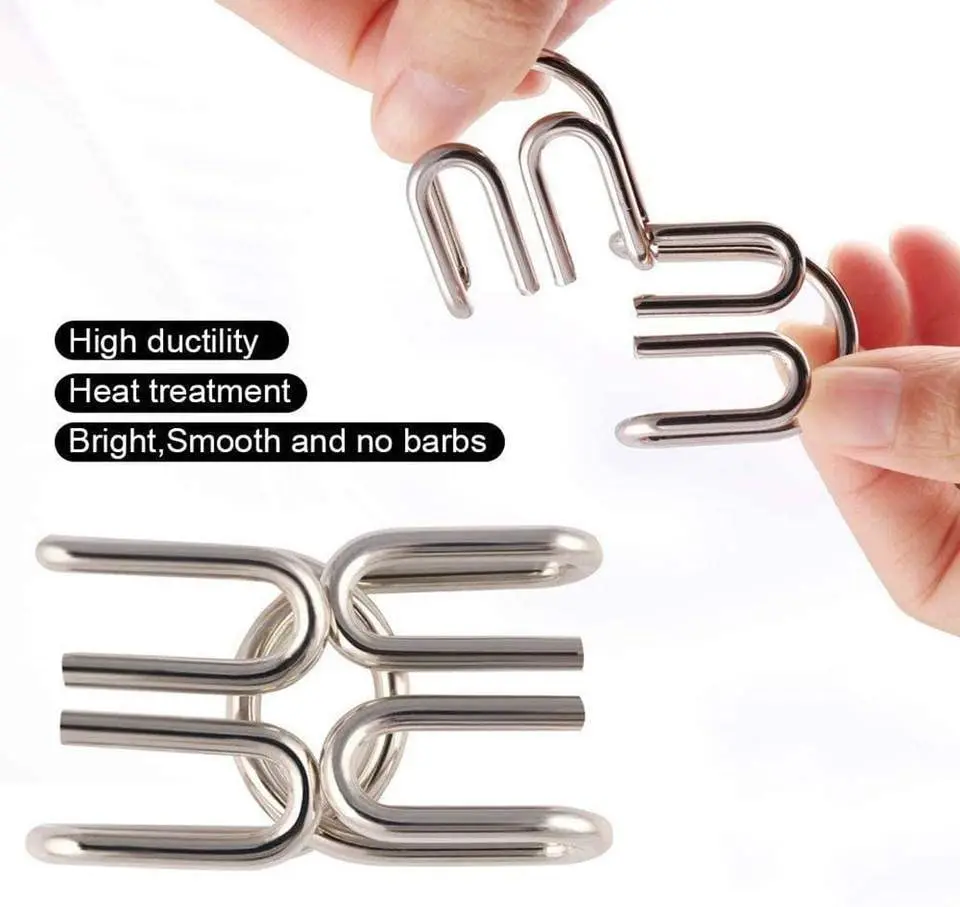 8 Pcs Jiulian Series Metal Educational Toys for Kids Intelligence Buckle Sets Decompression Unlock Fun Brain Teasers