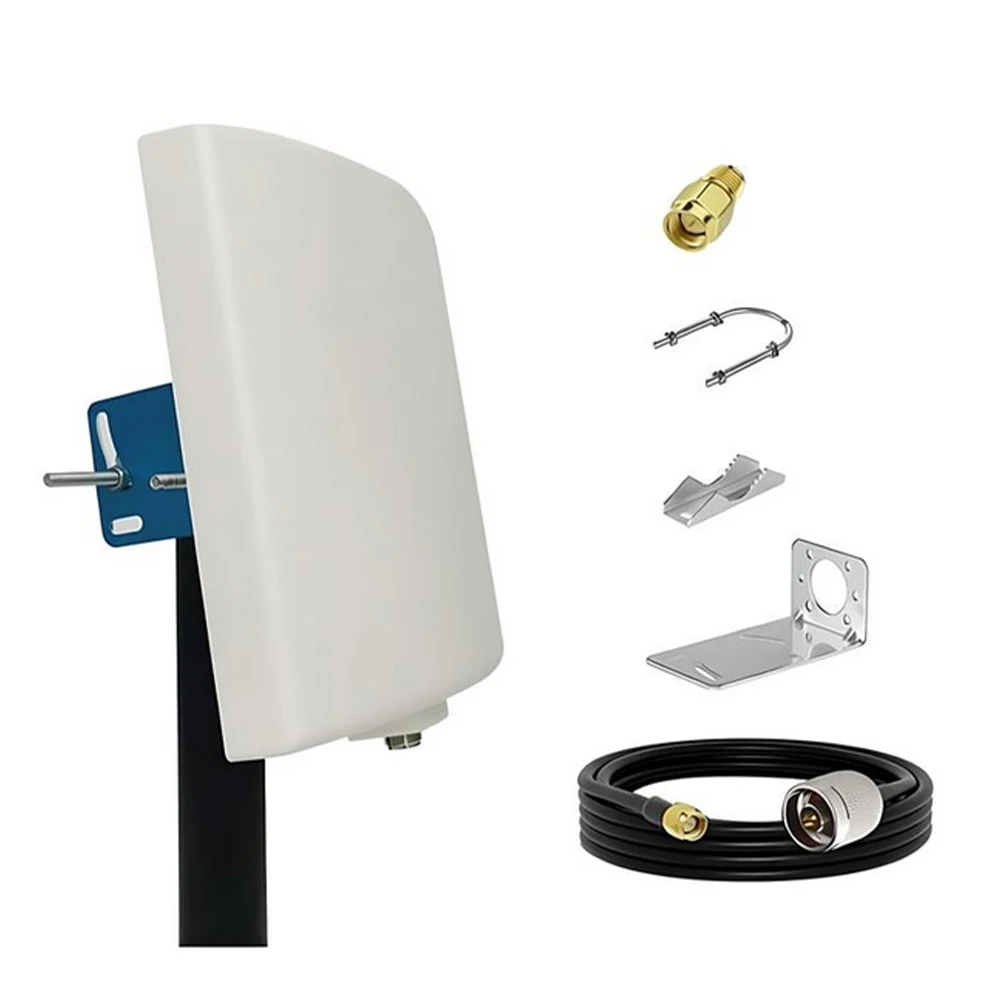WiFi Antenna Outdoor Long Range,Directional,Dual Band WiFi Pane 2.4GHz 5.8GHz 5GHz,15dBi,for WiFi Router,AP,3meter Cable,RP-SMA