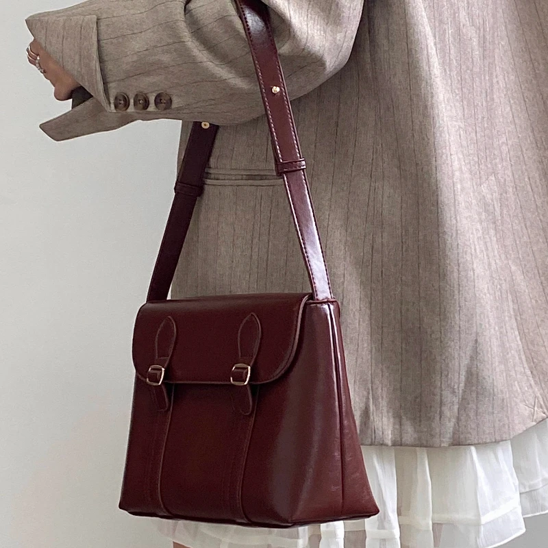 Vintage Solid Trendy Preppy Women Handbags Luxury All Match Punk Shoulder Crossbody Bag Y2k Streetwear Messenger Bags