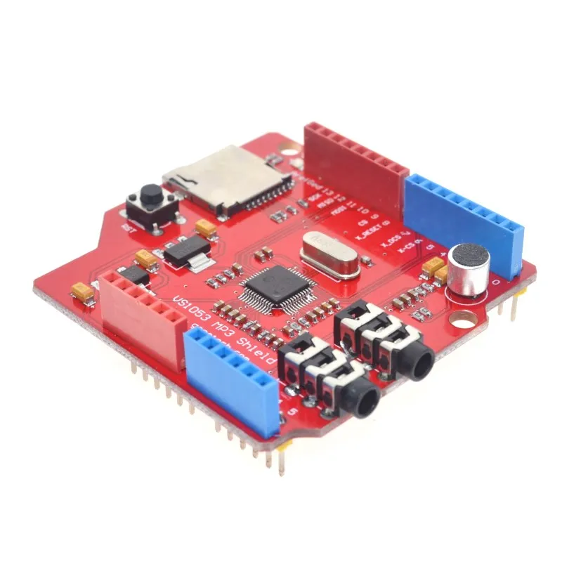 Hot Sales VS1053 VS1053B Stereo Audio MP3 Player Shield Record Decode Development Board Module With TF Card Slot For Arduino UNO