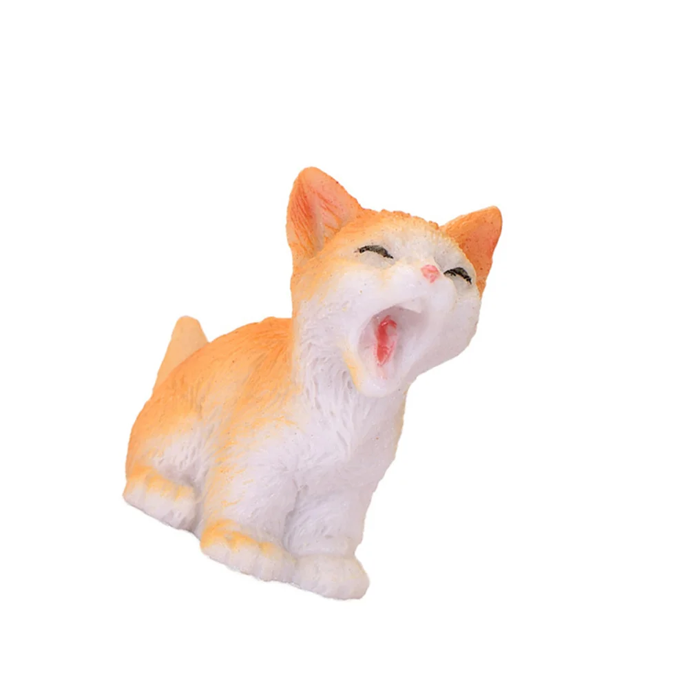 

4Pcs Creative Resin Cat Micro Landscape Decor Adorable Desktop Ornaments Home Living Room Cute Cartoon Decoration