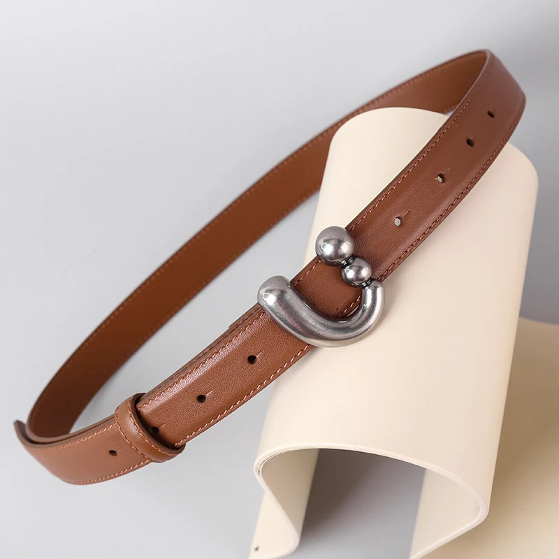 2023 neue trend ige Rindsleder Echt leder Rindsleder Gürtel Damen Bund für Mädchen Frauen Metalls chnalle Mode Dekoration – Detail 12