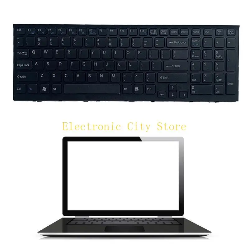 US Layout English Black Keyboard Accessories لجهاز الكمبيوتر المحمول VPCEH HU8D