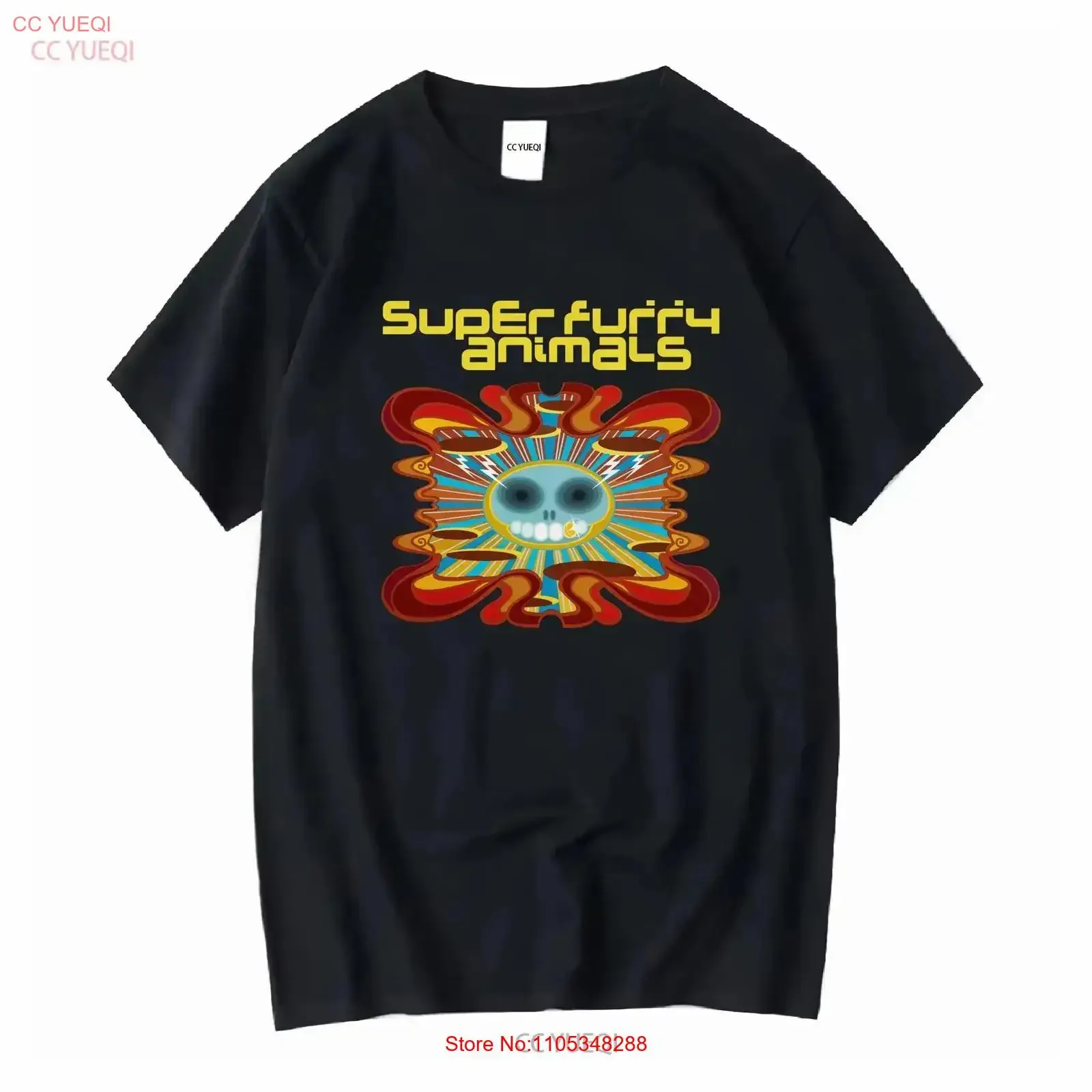 Neues Super Furry Animals Rings Around The World T-Shirt S-5XL MADE IN USA BDT Vintage Washed Bequemes Vintage Washed Unisex