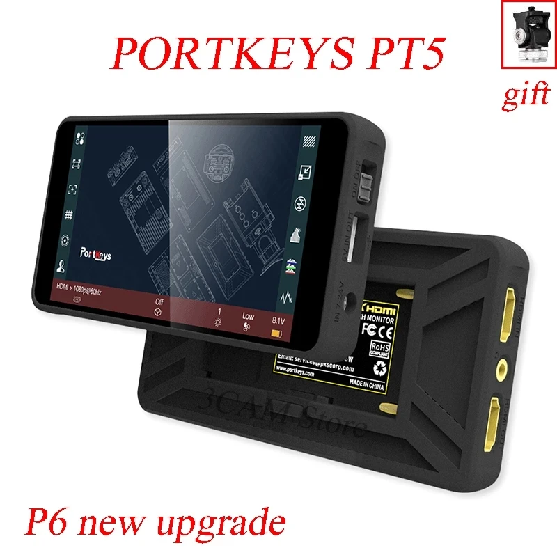 Aggiornamento P6/Monitor PT5 4k Cornice sottile e ultra stretta Monitor IPS da 5,5" Monitor portatile 3D LUT/Luma e RGB