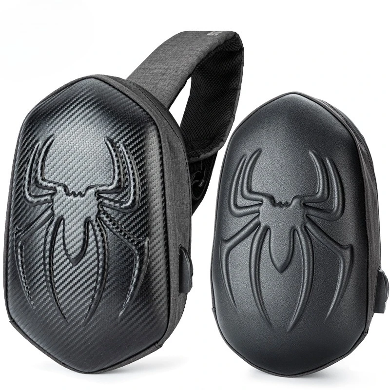 

Motorcycle Hard Shell Backpack Waterproof Carbon Fiber Chest Bag Multifunctional Sports Running Shoulder Sling Riding Pack for