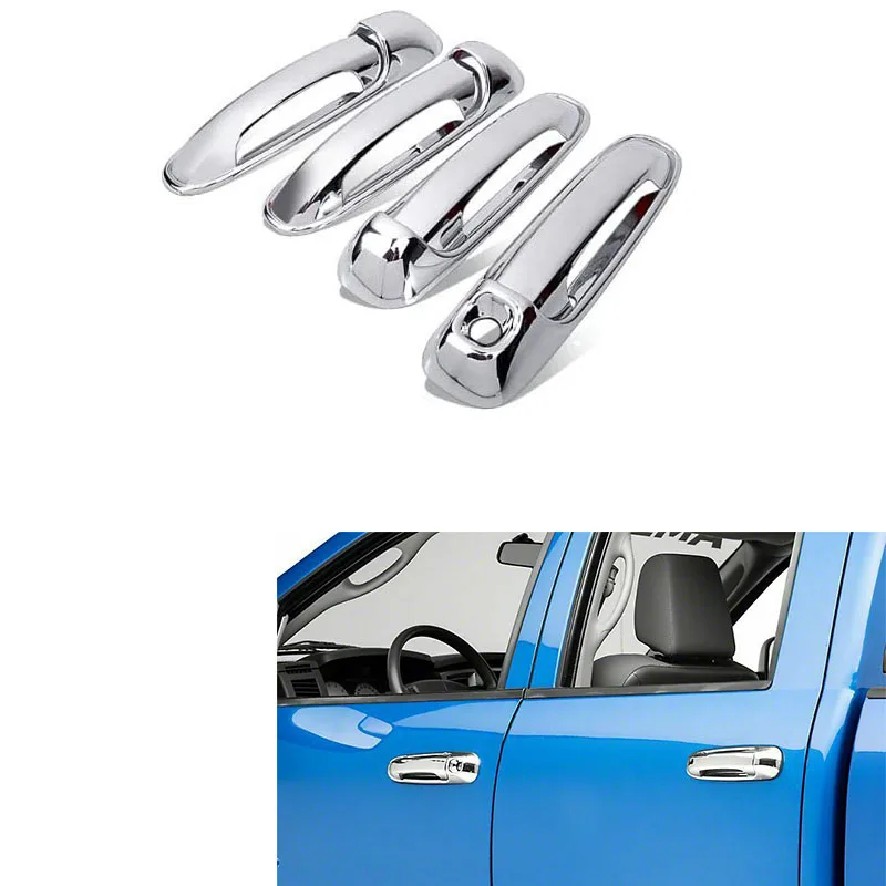 8Pcs/Set ABS Chrome 4 Door Outside Handle Cover Trims for 2002-2008 Dodge Ram 1500 2500 3500 Car Styling