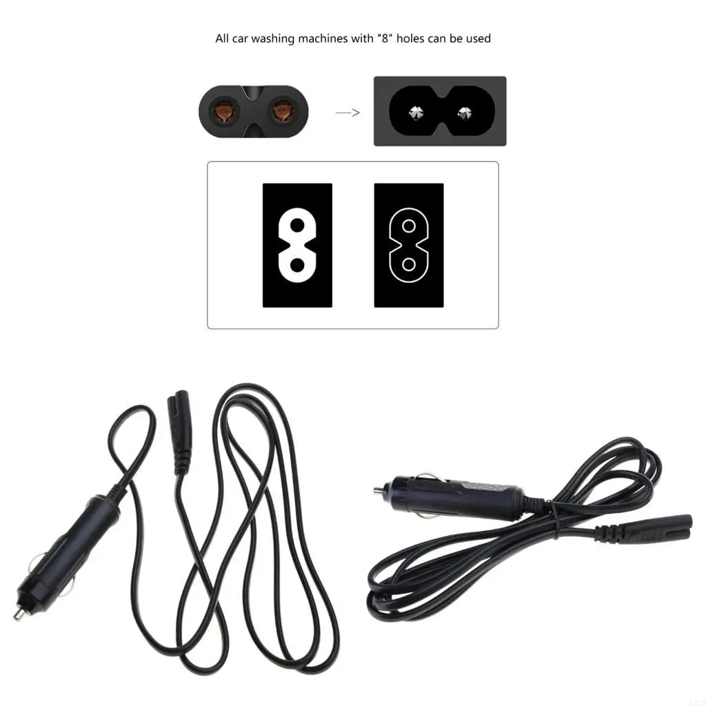 L43A 300Cm Electric Lunch Box Power Cord for Car Truck Use, Replacement Power Cable with 12V Plug and Two Pin Connector for