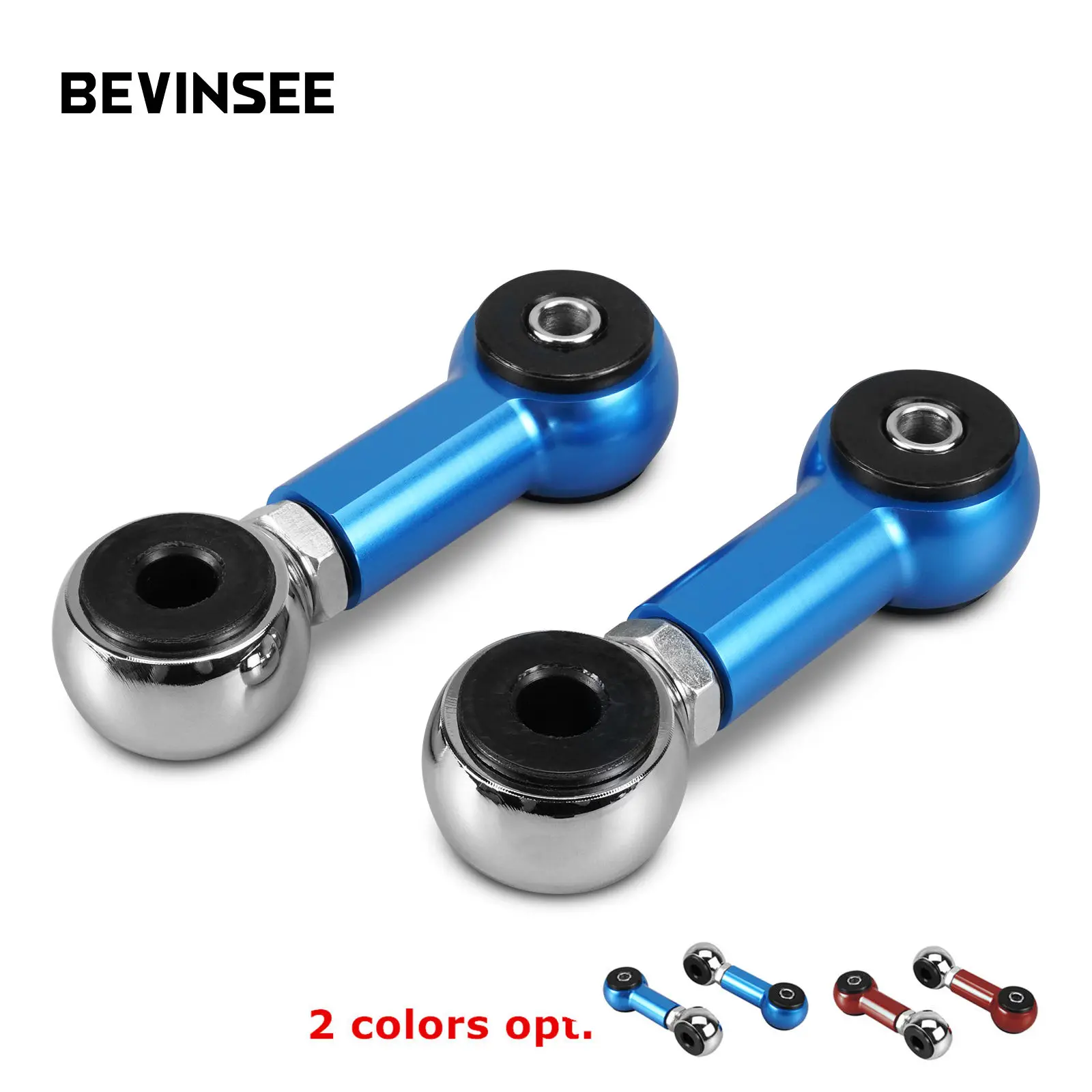 BEVINSEE Adjustable Rear Anti Roll Bar Stabiliser Drop Links Kit For BMW E46 320i 323i 325i 328i 330i 316i 318i 1999-2006