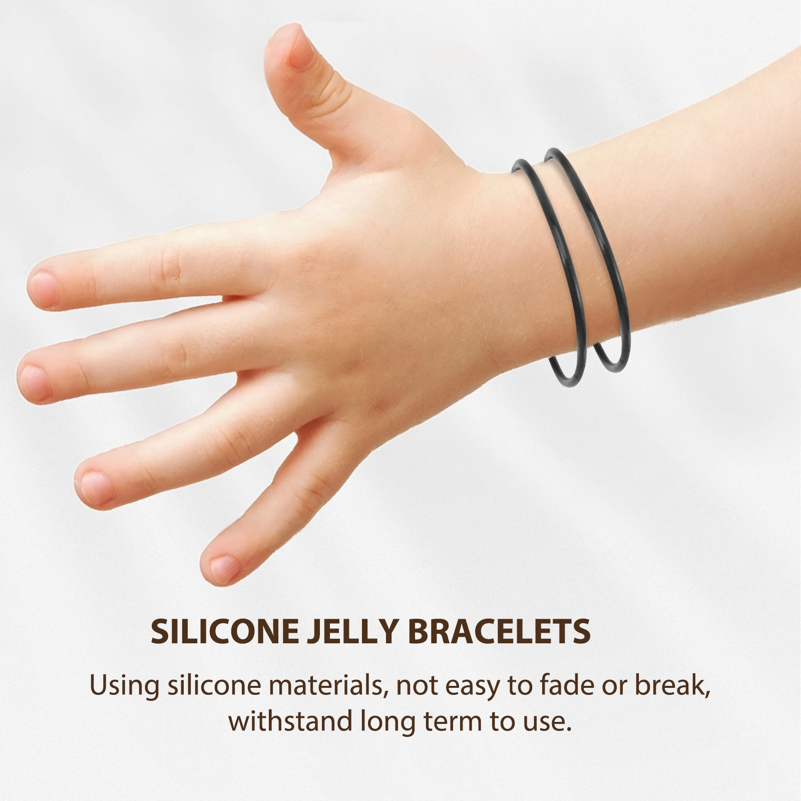 

10 pcs Black Silicone Bracelets Elastic Vintage Jelly Wristbands Retro Party Favors Stretchy Bangle Toys Hair Ropes Beauty