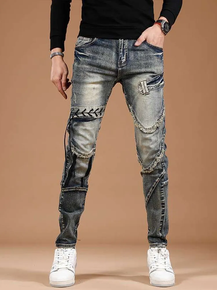 2024 primavera e autunno nuova moda retrò Jeans elasticizzati pantaloni Casual da uomo comodi e traspiranti di alta qualità 28-36