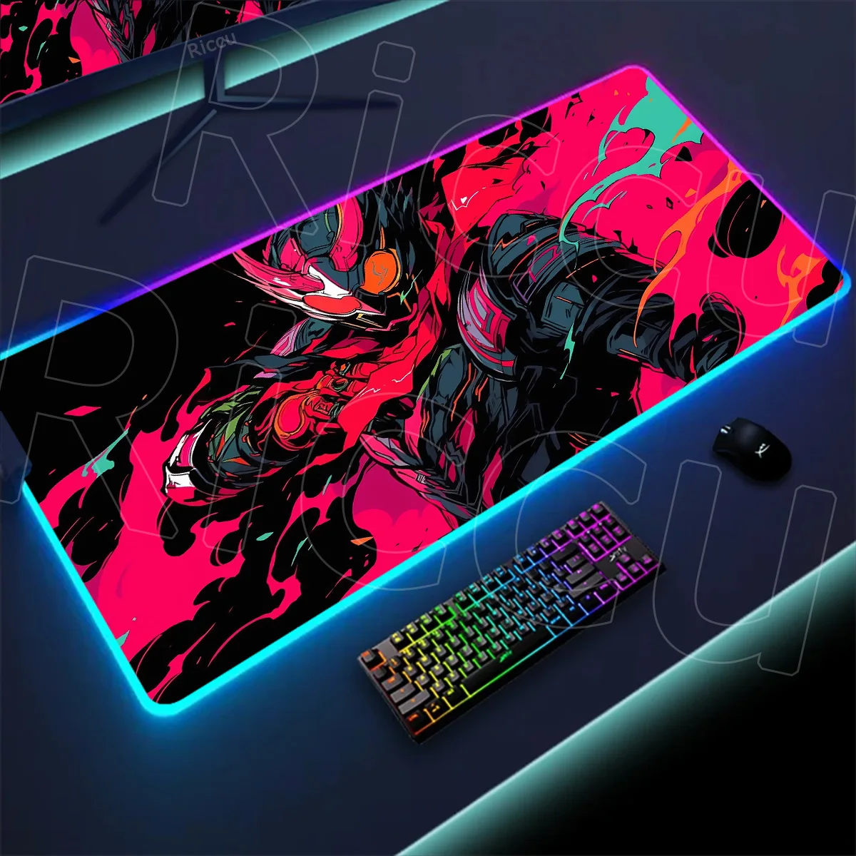 

HD Printing Kamen Rider Mouse Pad Keyboard RGB Mousepad Large 1000X500mm Desk Mat Laptop PC Gamer Desktop Decoration Cool Carpet