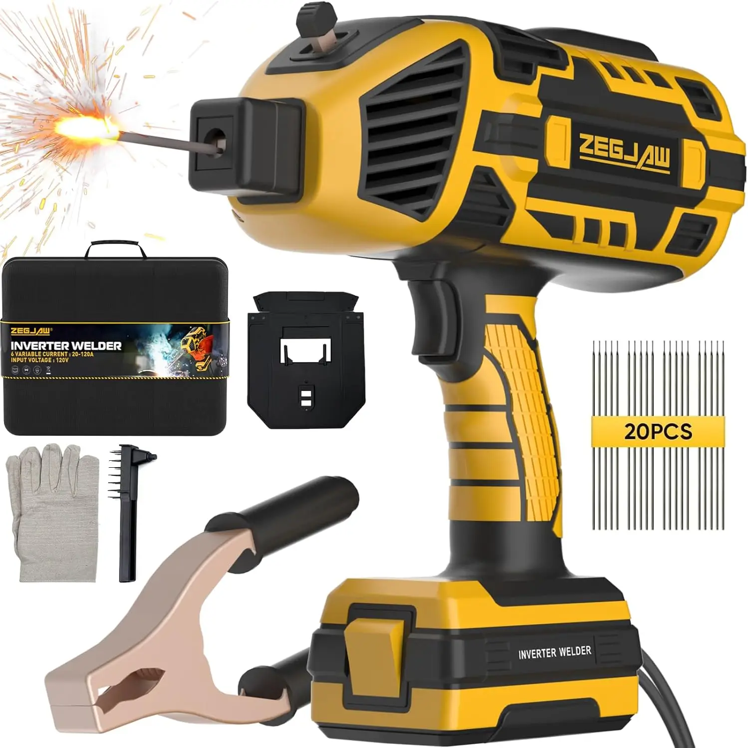 

Portable 110V ARC Welding Machine with IGBT Inverter, 5-Setting Current Control for 3/64'-1/8' Rods