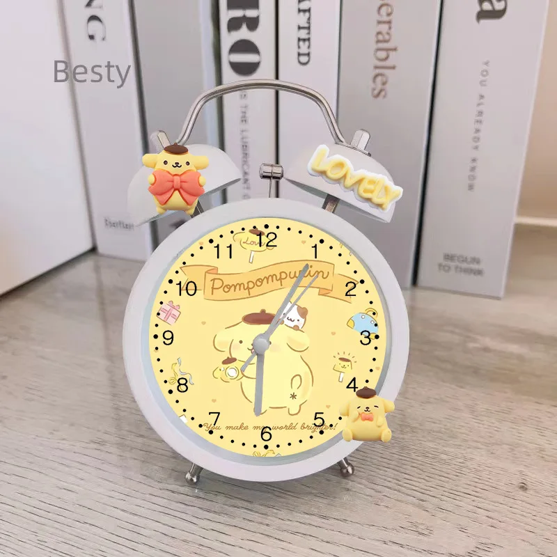 Sanrio Anime Cute Kuromi Melody Hello Kitty Cinnamorol Girl Heart Bedside Silent Alarm Clock Wake Up Alarm Clock Children Gift