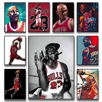 Basketball Player Poster Canvas Painting Home Living Room M-Michaell-J-Jordan Bedroom Bar Restaurant Cafe Decor