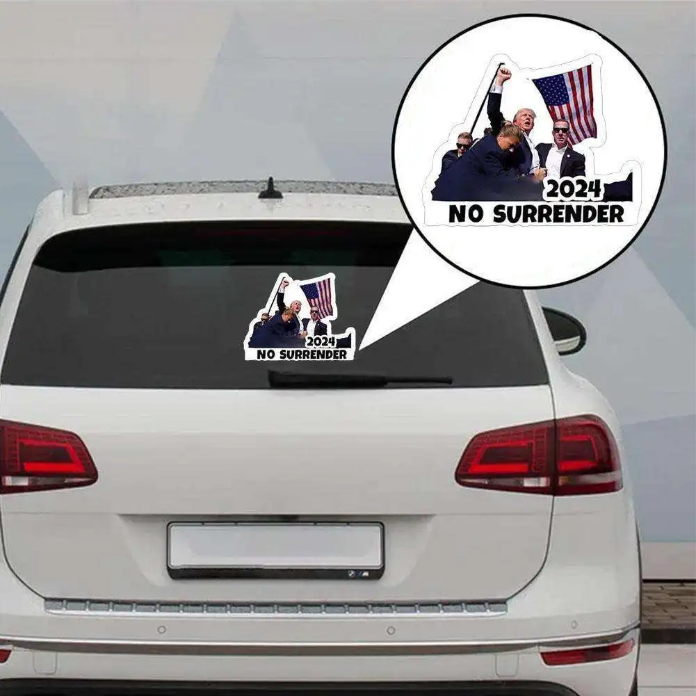 Never-Surrender Car Decals Fight Fist 2024 Stickers USA Sticker Stickers Decals President Rally 2024 V5S3