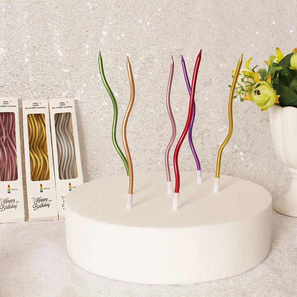 1Set Long Thin Cake Candles Birthday Candles Long Thin Candles In Holders for Birthday Wedding Party Cake Decorations