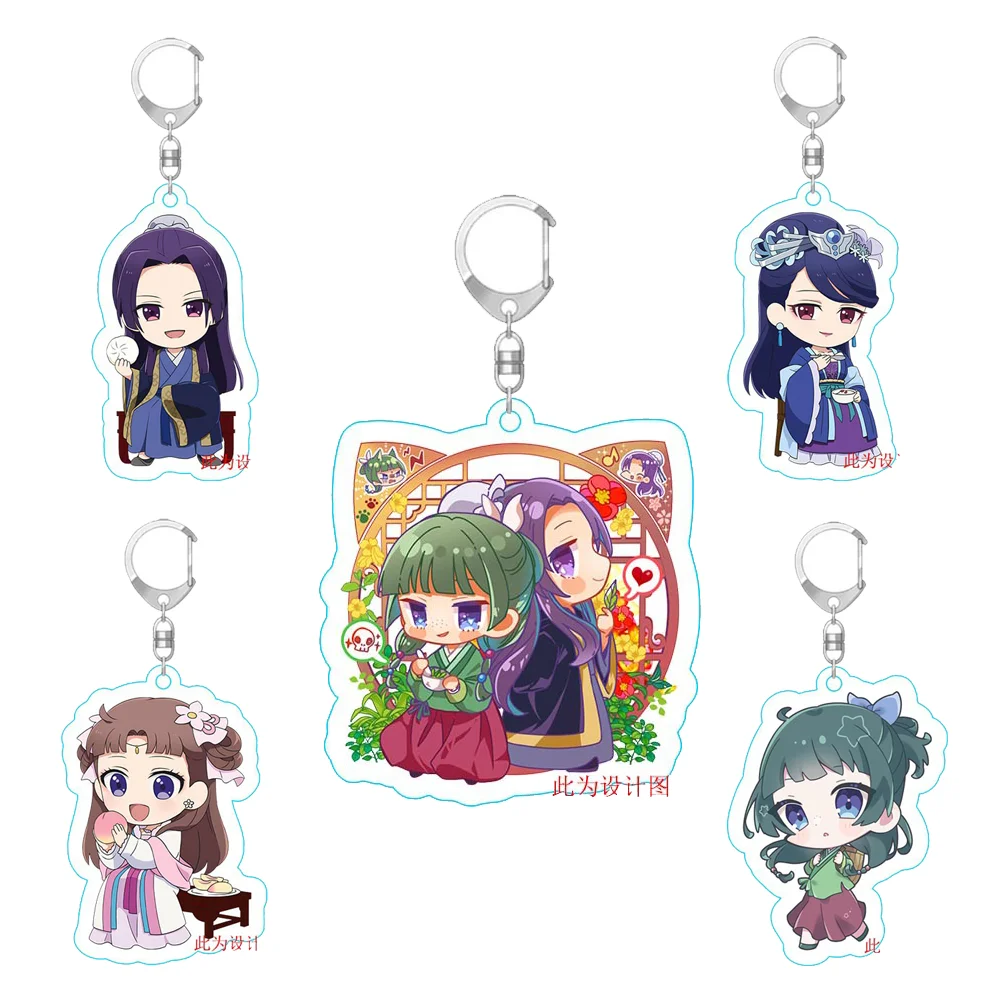 Hot Anime The Apothecary Diaries Kusuriya No Hitorigoto Keychain Acrylic Figure Maomao Gao Shun Li Bai Cosplay Keyring Fans Gift