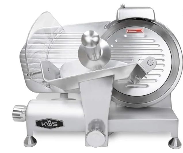 Commercial 320W 10-Inch Meat Slicer Anodized Aluminum Base with Stainless Steel