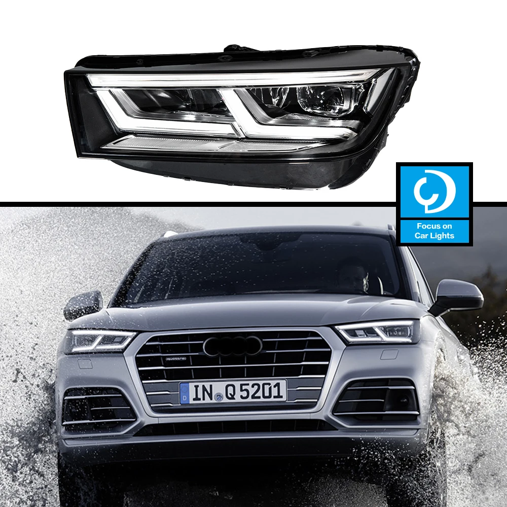 

CG head lamp for Audi Q5 headlights 2018-2020 Q5 DRL H7 LED Bi Xenon Bulb Assembly upgrade Dynamic signal accessories