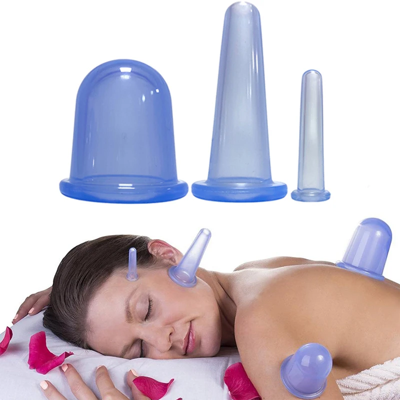 

3Pcs/set Silicone Vacuum Cupping Massage Jars Anti Wrinkle Facial Suction Cups Face Neck Lifting Scraping Guasha Anti Cellulite