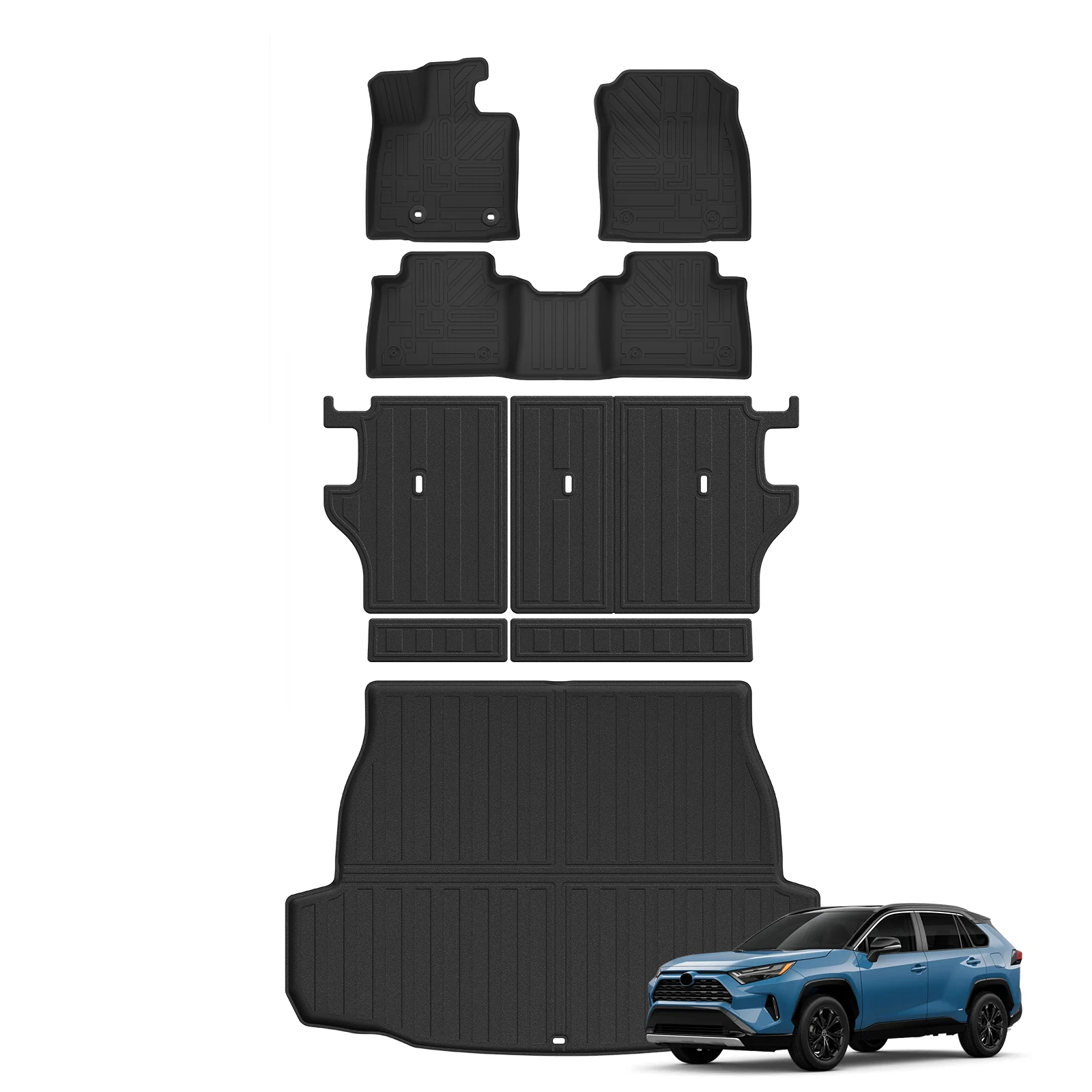 Linkerzijde Toyota RAV4 2026 brandstofauto all-weather 3D TPE vloermat kofferbak antislip mat achterbank liner accessoires