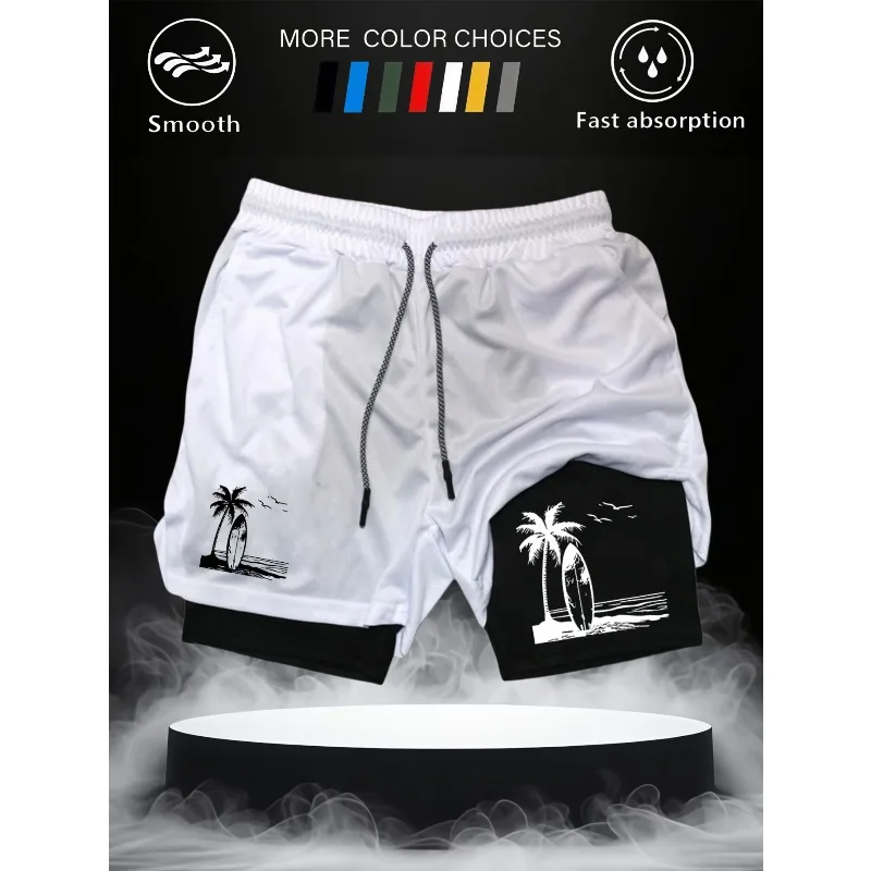 Men's Shorts for Summer Comfortable and Loose Casual Suitable for Fitness 2-in-1 Stretchy Performance Athletic Multi-functional