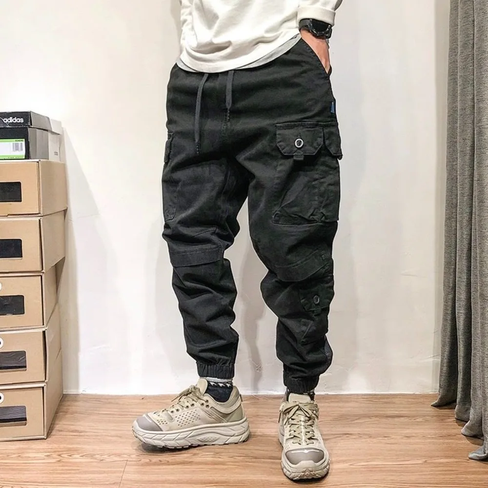 Vintage Multi Pocket Hiking Cargo Men Invisible Open Crotch Outdoor Sex Loose Large Size Casual 9 Point Pants Exotic Streetwear