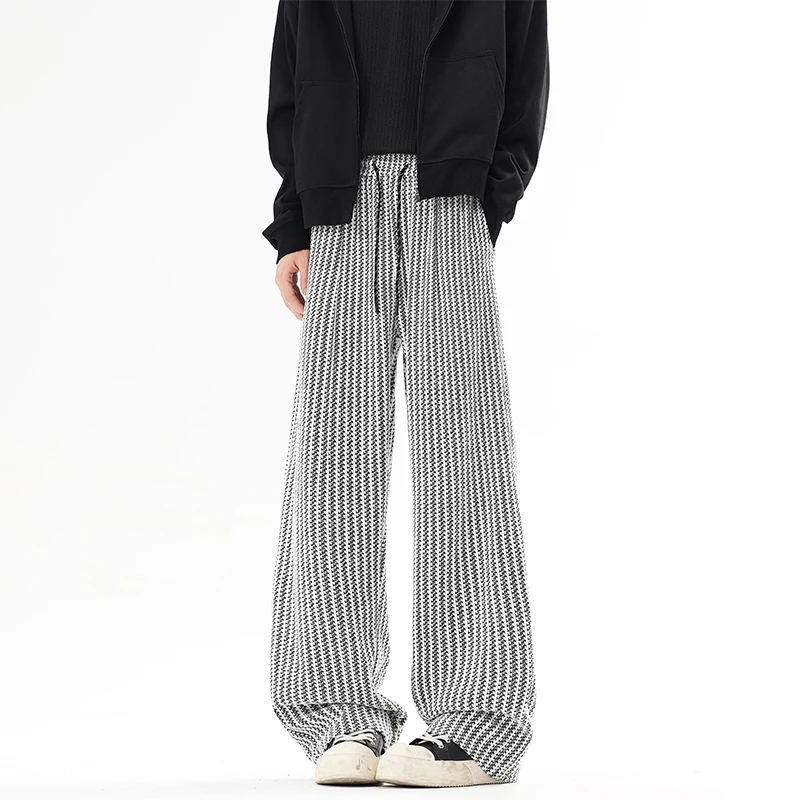 2026 Autumn Men's Fashion Casual Trend Fishbone Pattern Casual Pants